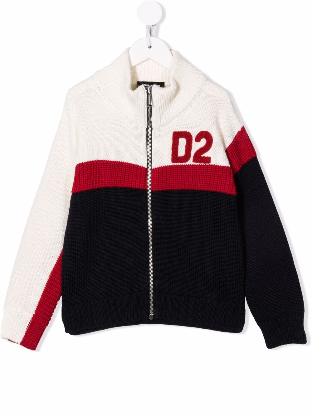 DSQUARED2 KIDS logo zipped cardigan - Blue