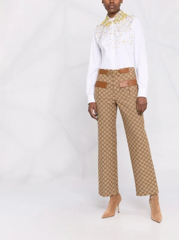 Gucci monogram-pattern straight-leg 