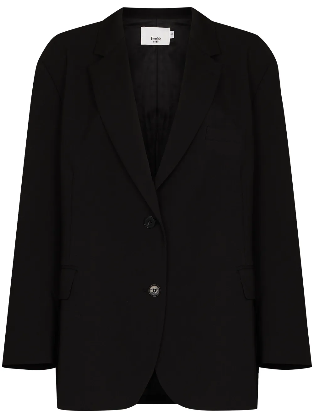 the frankie shop blazer oversize bea à simple boutonnage - noir