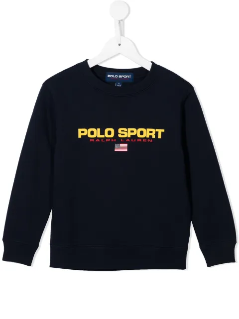 POLO RALPH LAUREN KIDS logo-print crew neck sweatshirt 