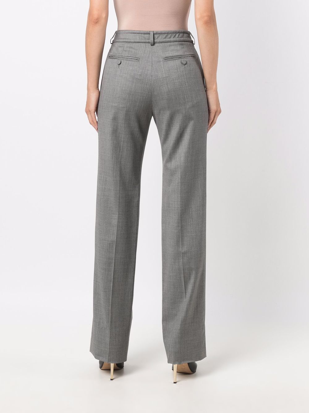Pre-owned Gianfranco Ferre 1990s High-waisted Tailored Trousers In Grey