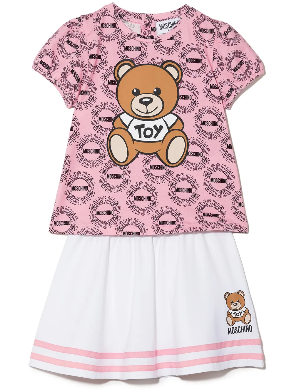 

Moschino Kids playera con logo estampado - Rosado