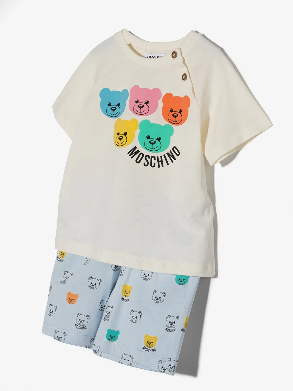 фото Moschino kids комплект из футболки и шортов с принтом