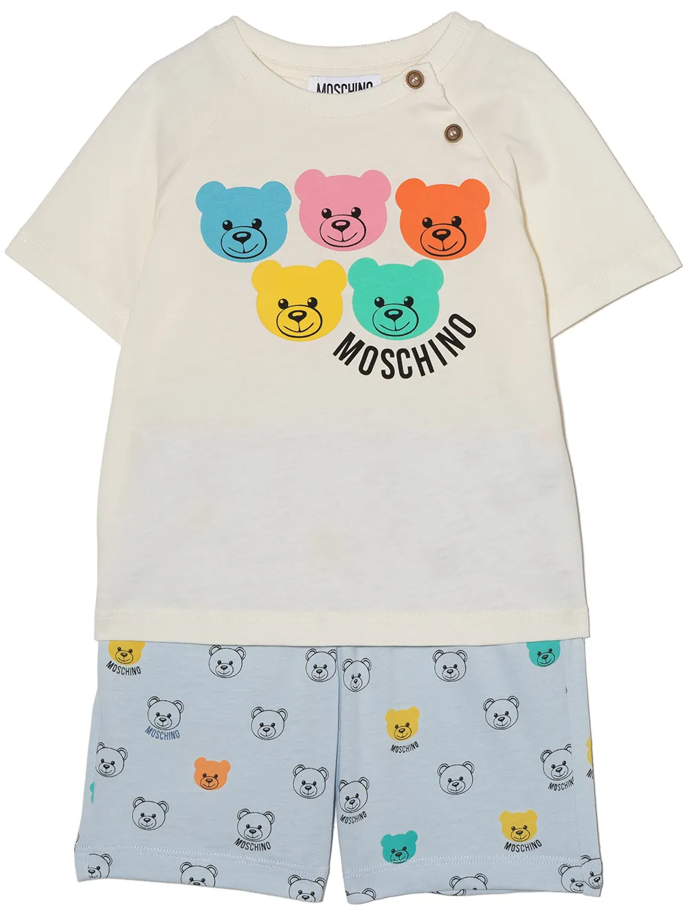 фото Moschino kids комплект из футболки и шортов с принтом