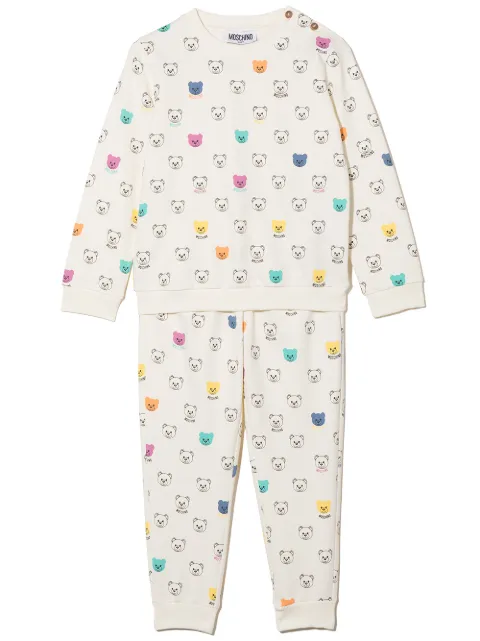 Moschino Kids طقم بيجامة قطن بطبعة دب