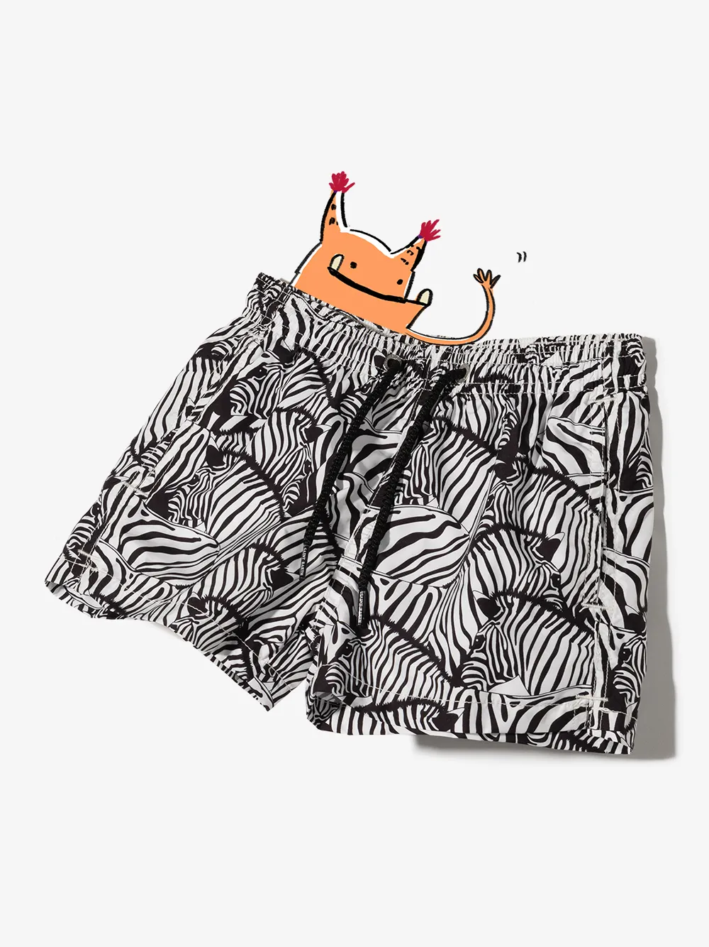 MC2 Saint Barth Kids Zwembroek met zebraprint - Zwart