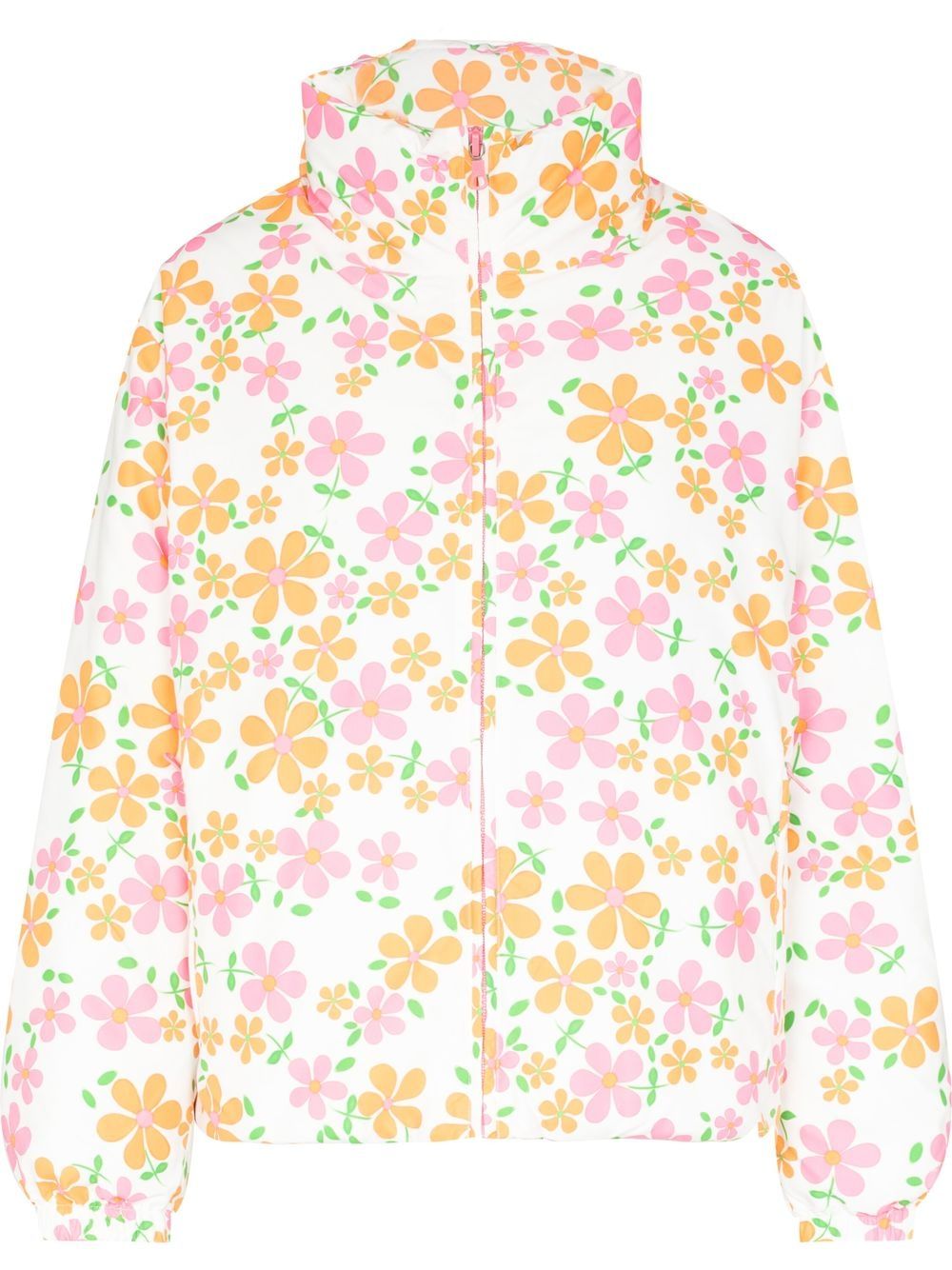 

ERL floral-print funnel neck puffer jacket - White