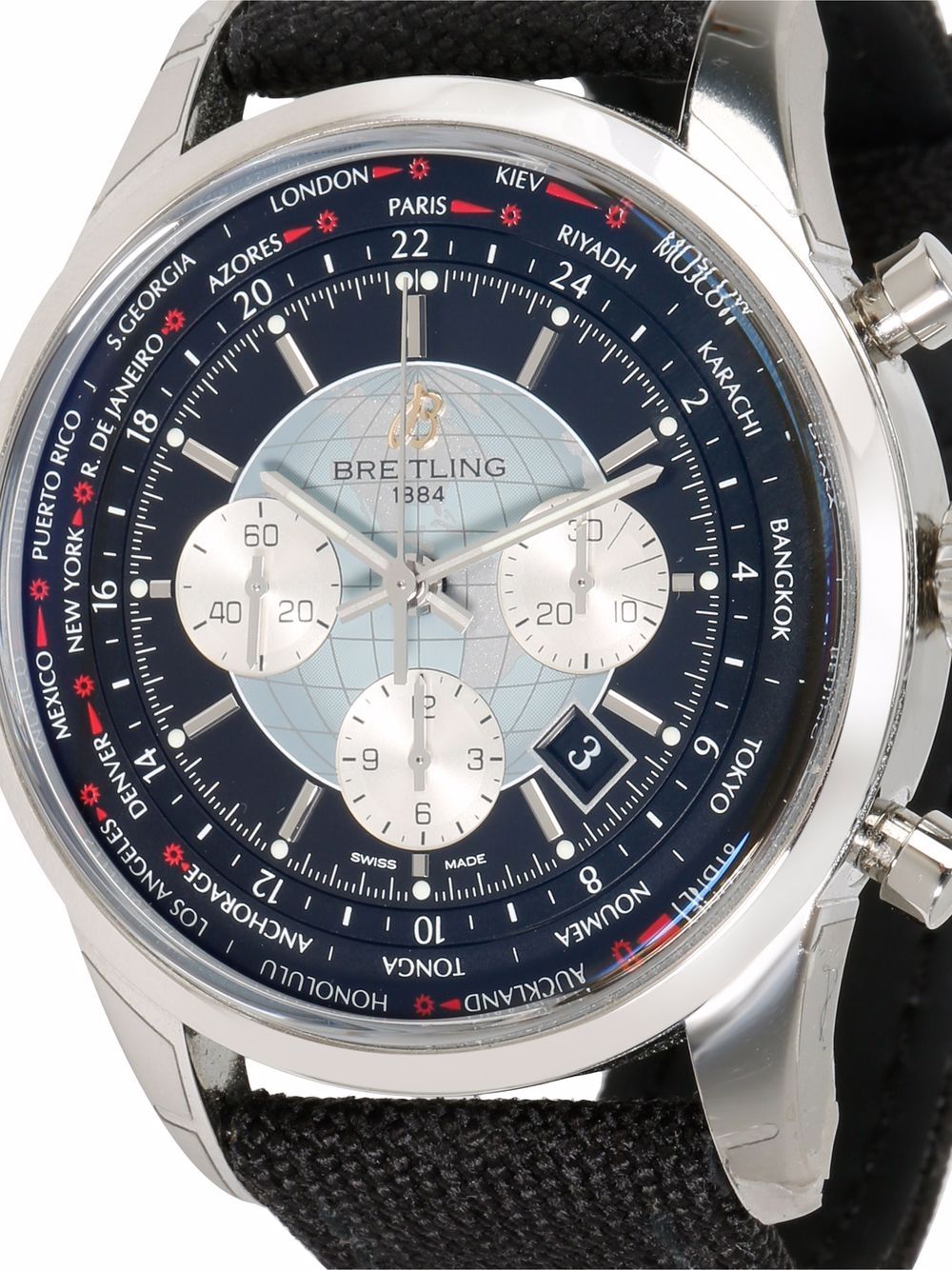 Breitling Transocean Unitime horloge - Zwart