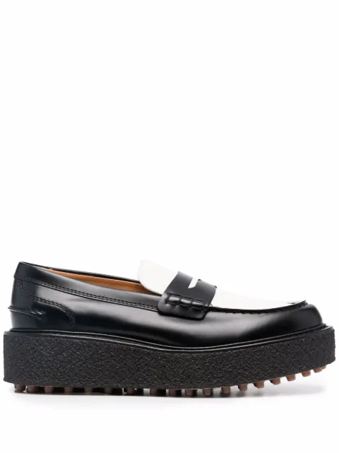 tods platform loafers