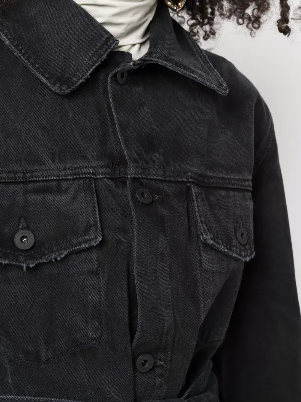 Off-White black belted denim jacket for 