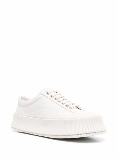 Jil Sander Olona flatform sneakers white | MODES