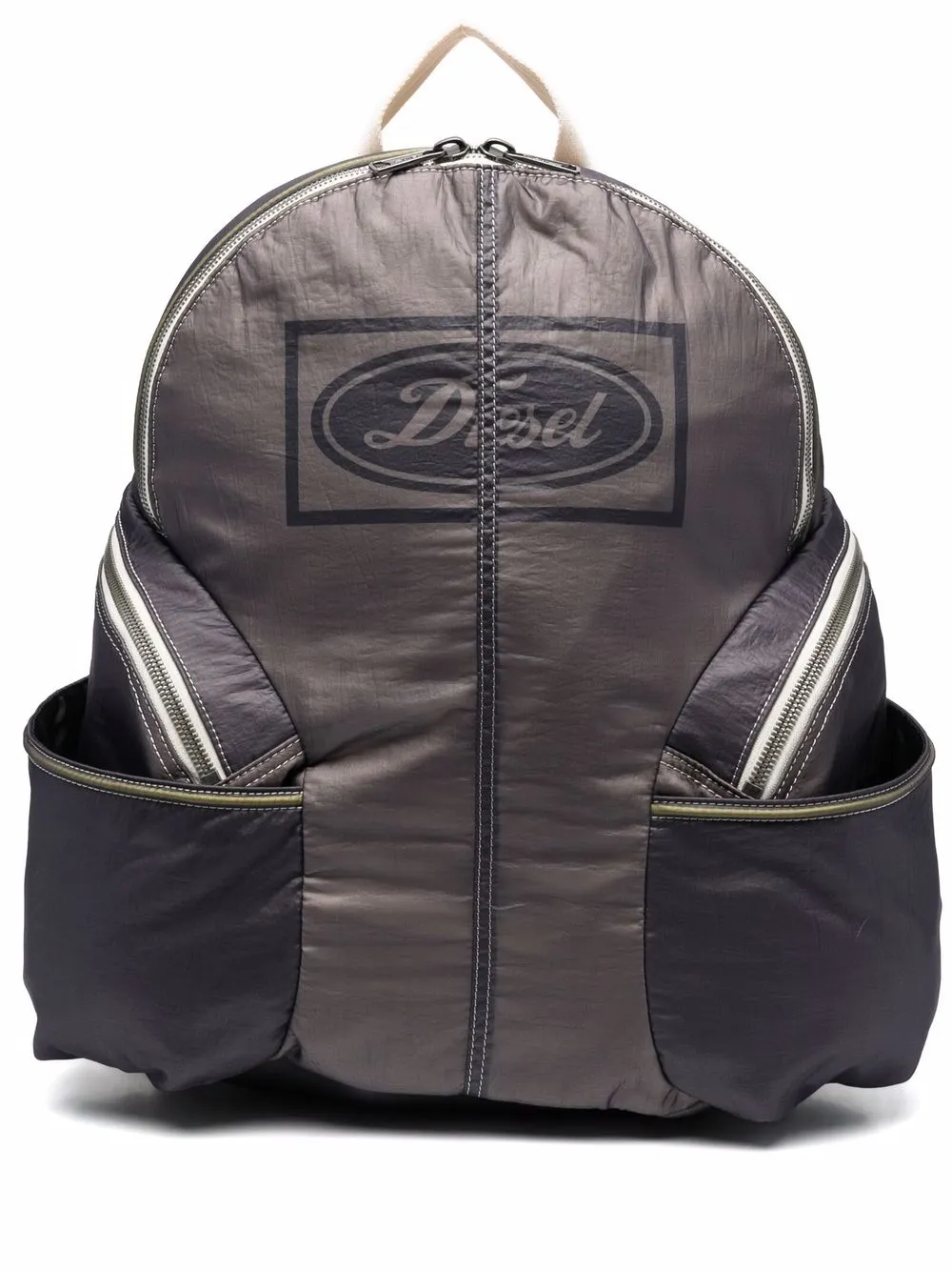 Diesel logo-print zip-up backpack | Grey | Image 1
