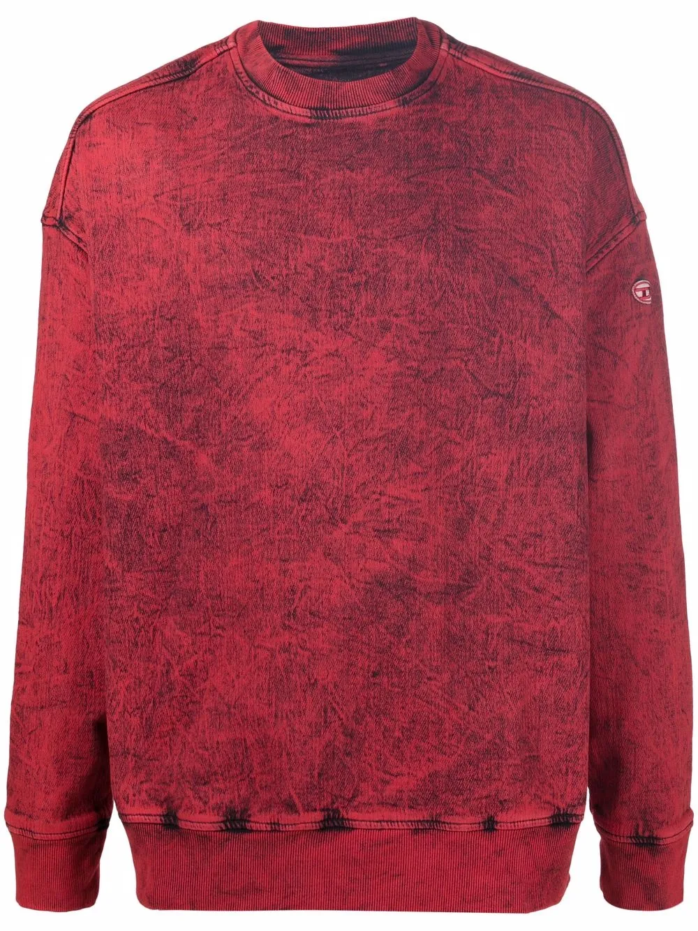 Diesel sudadera con cuello redondo y efecto lavado | rojo | Image 1