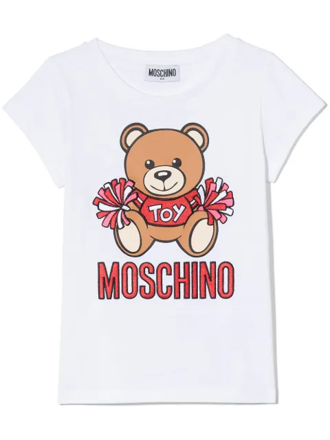 moschino kids logo印花t恤