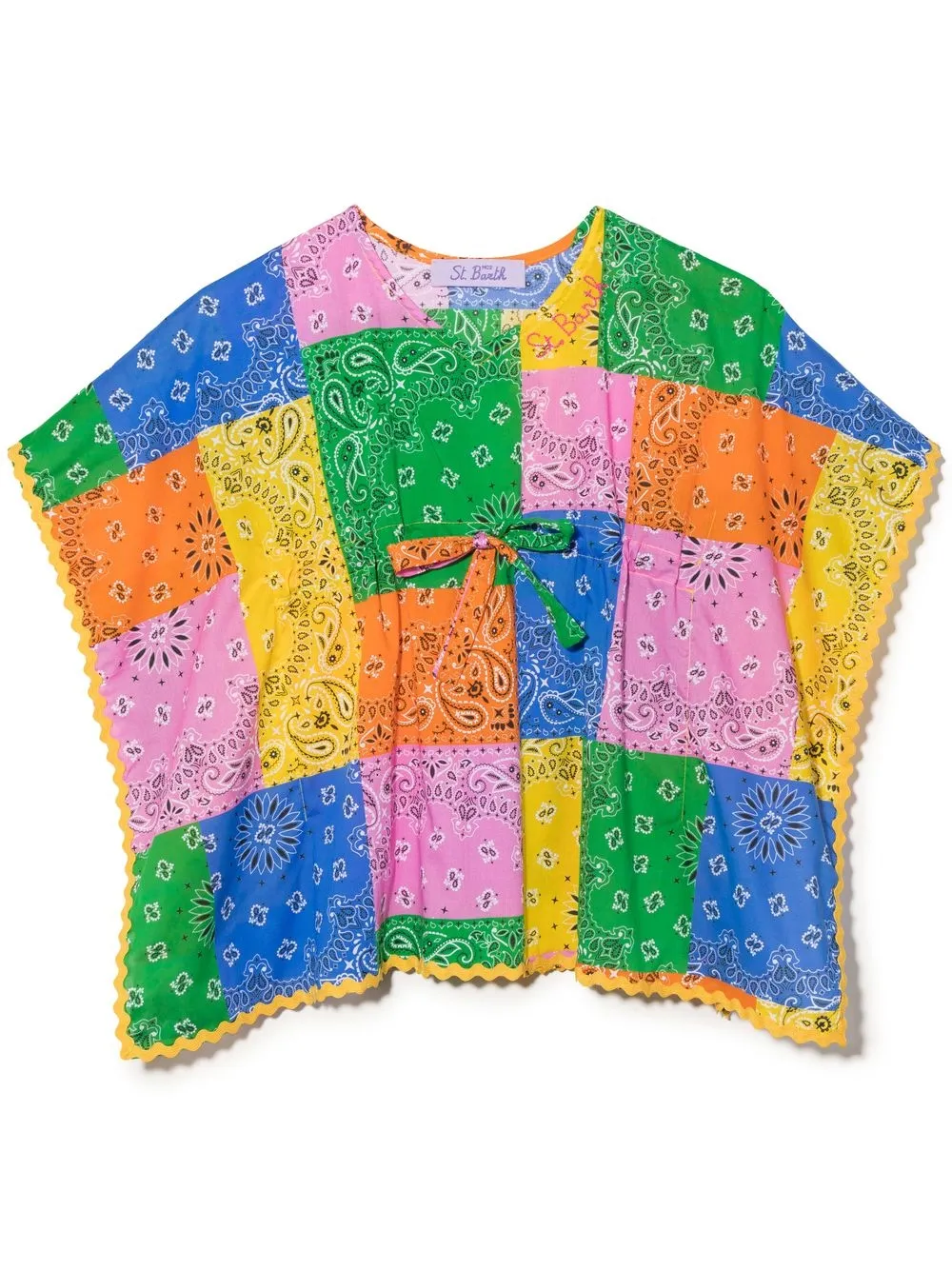 MC2 Saint Barth Kids bandana-print V-neck dress | Green | Image 1