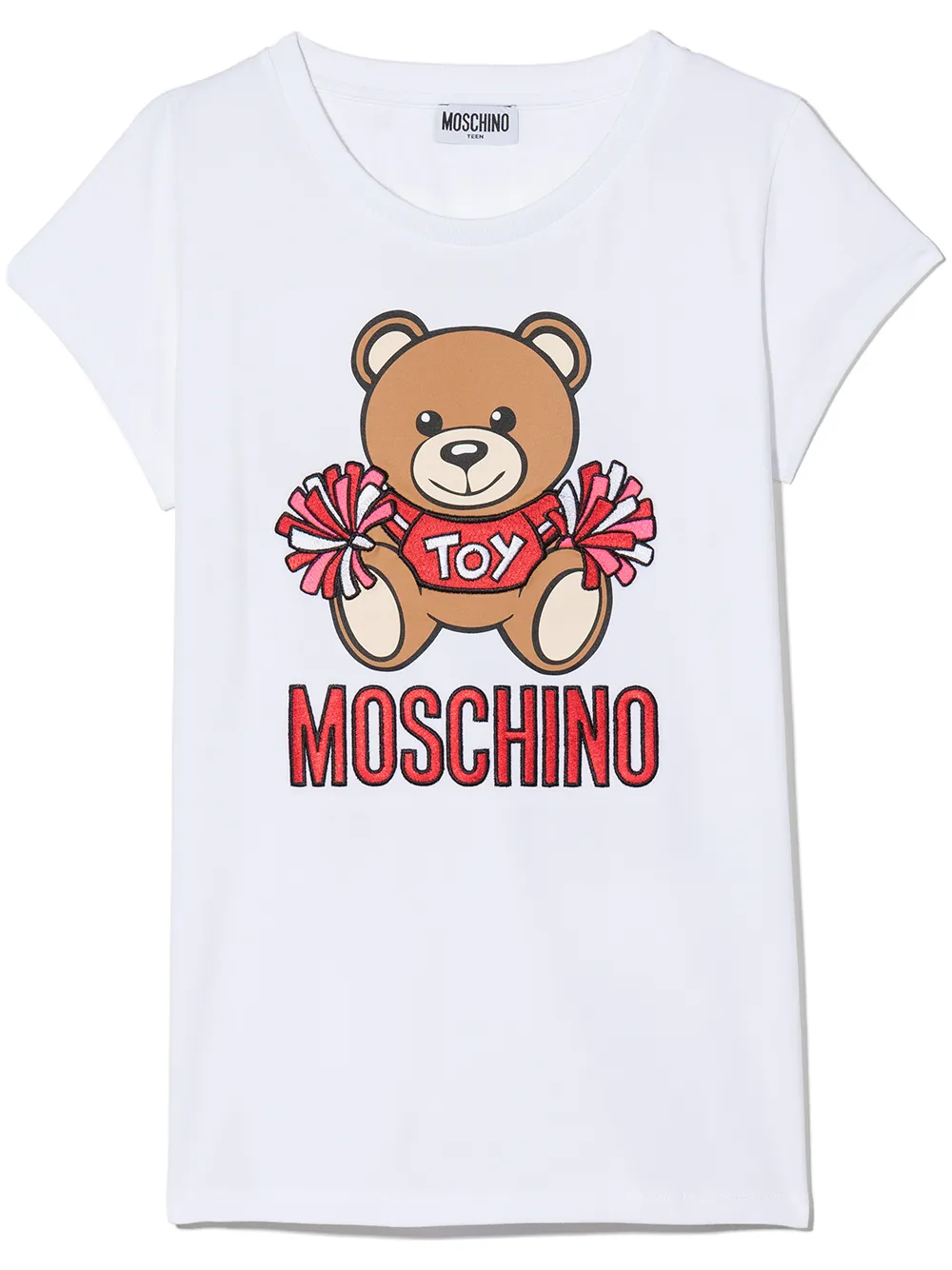 

Moschino Kids playera con logo estampado - Blanco