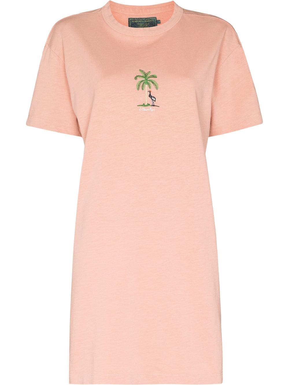 Desmond & Dempsey Embroidered Detail Lounge T-shirt In Pink