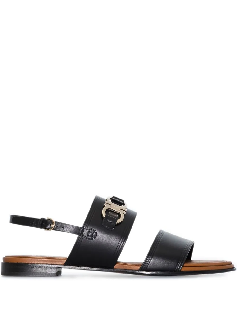 

Ferragamo Gancini-plaque leather sandals - Black