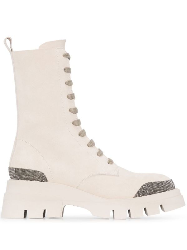 chunky lace up military boots womens