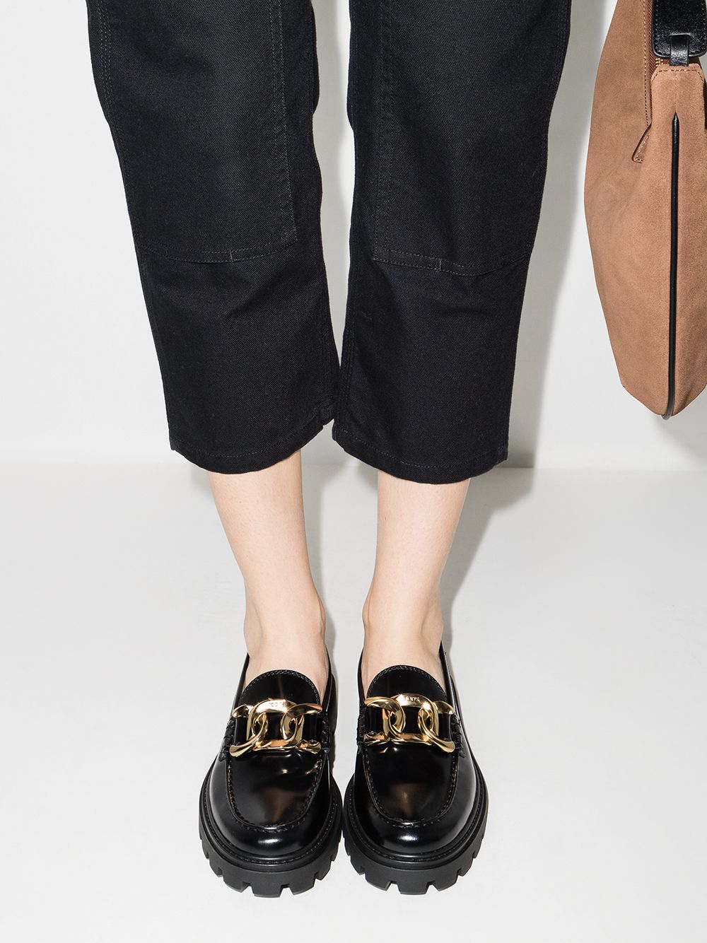 фото Tod's chain-detail leather loafers