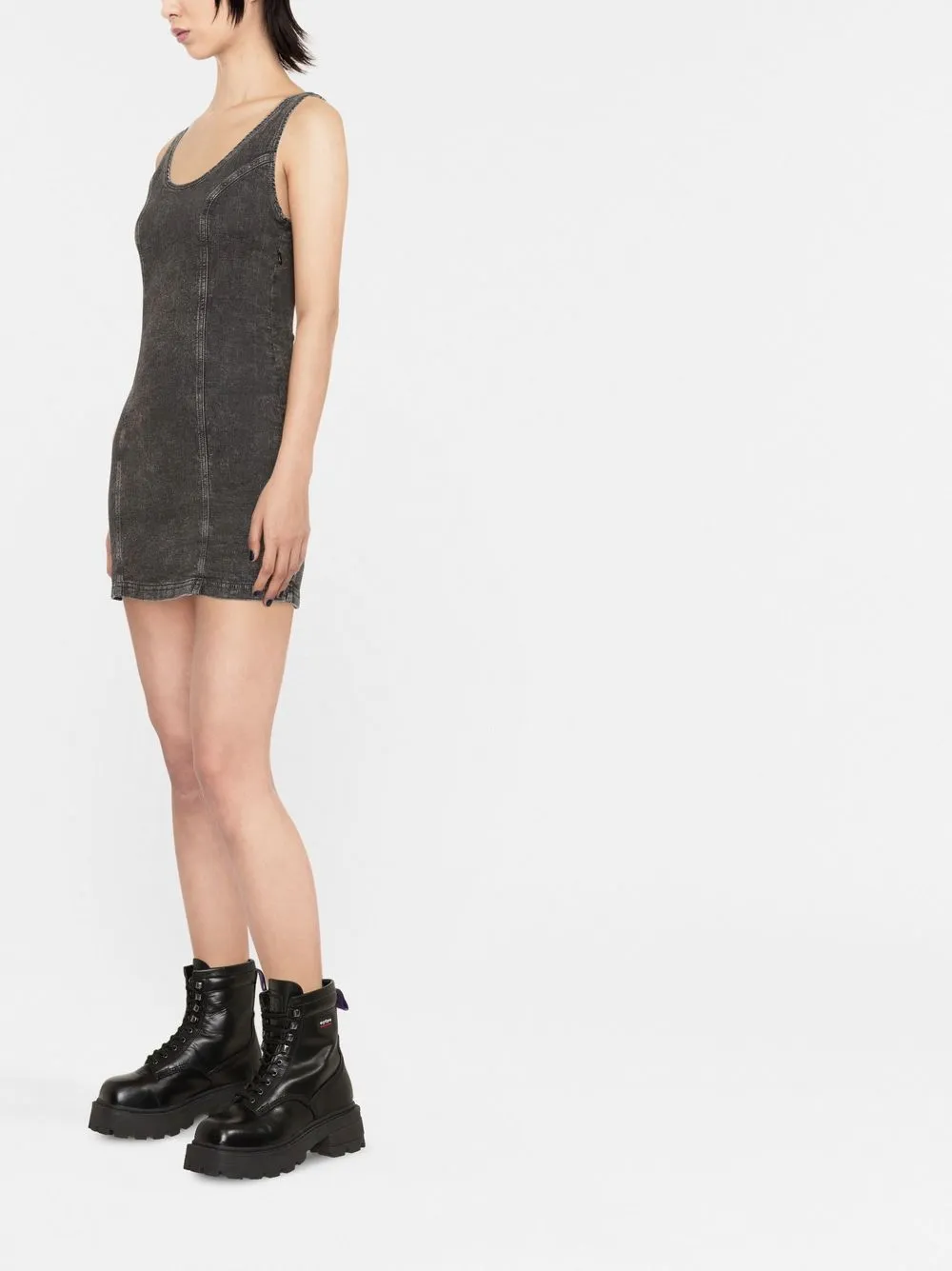 Diesel Mini jurk van denim Grijs