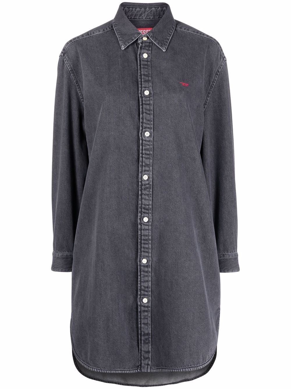 diesel robe-chemise de-blex en jean - gris