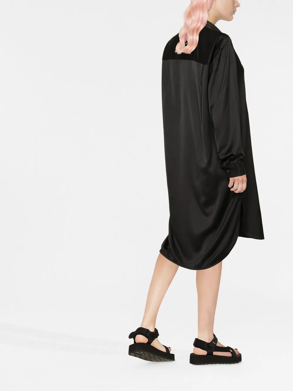  Diesel Hemdkleid Mit Logo   Schwarz 