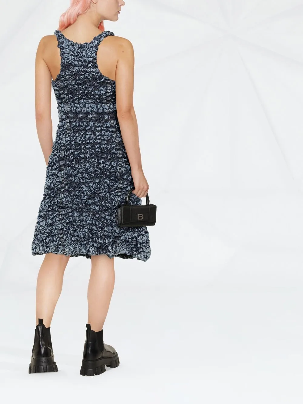  Diesel Kleid Mit Textur   Blau 