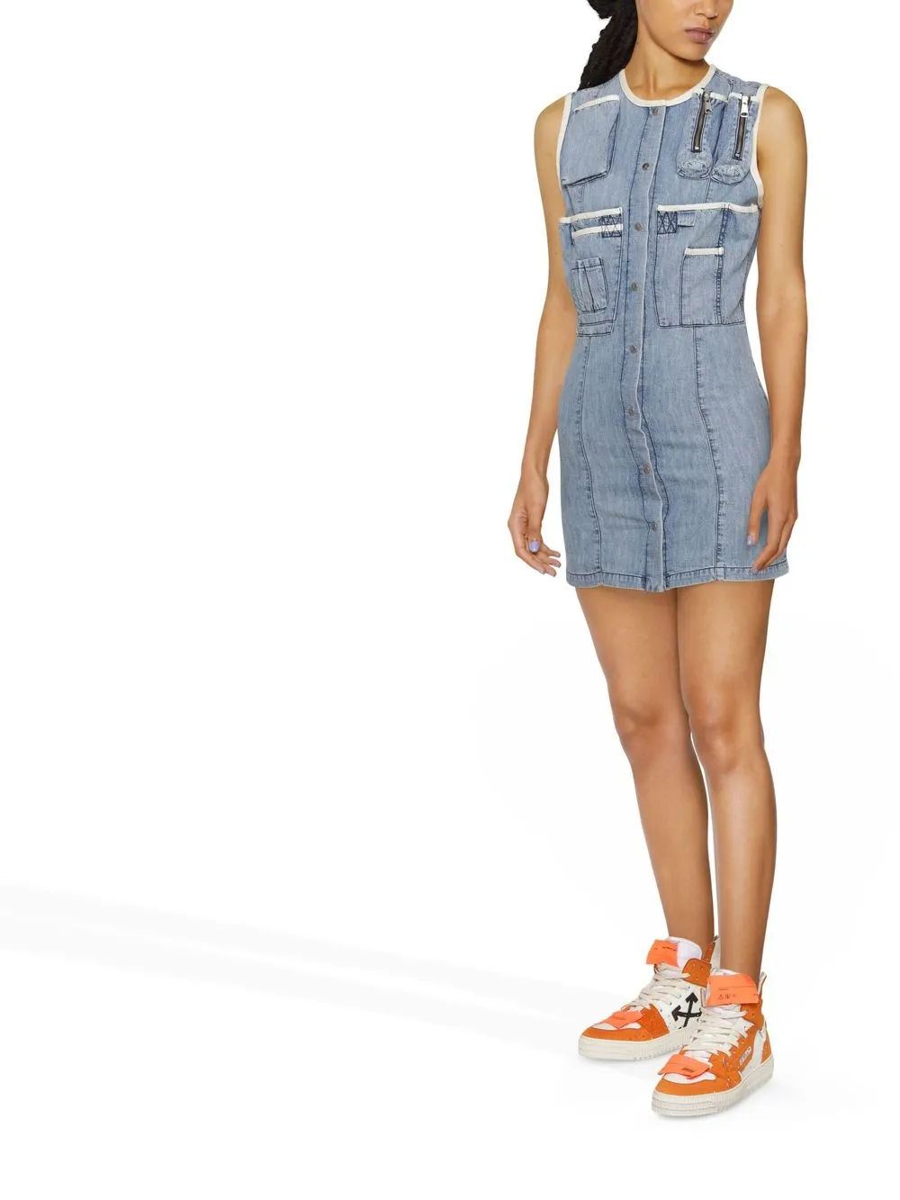  Diesel Jeanskleid Mit Aufgesetzten Taschen   Blau 