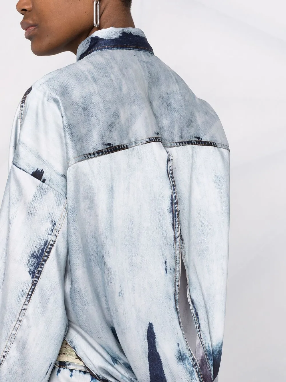  Diesel Hemdkleid Mit Print   Blau 