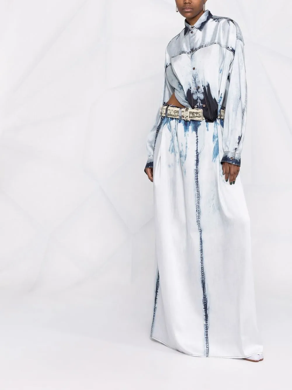  Diesel Hemdkleid Mit Print   Blau 