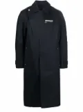 A-COLD-WALL* logo-badge longline trench coat - Black