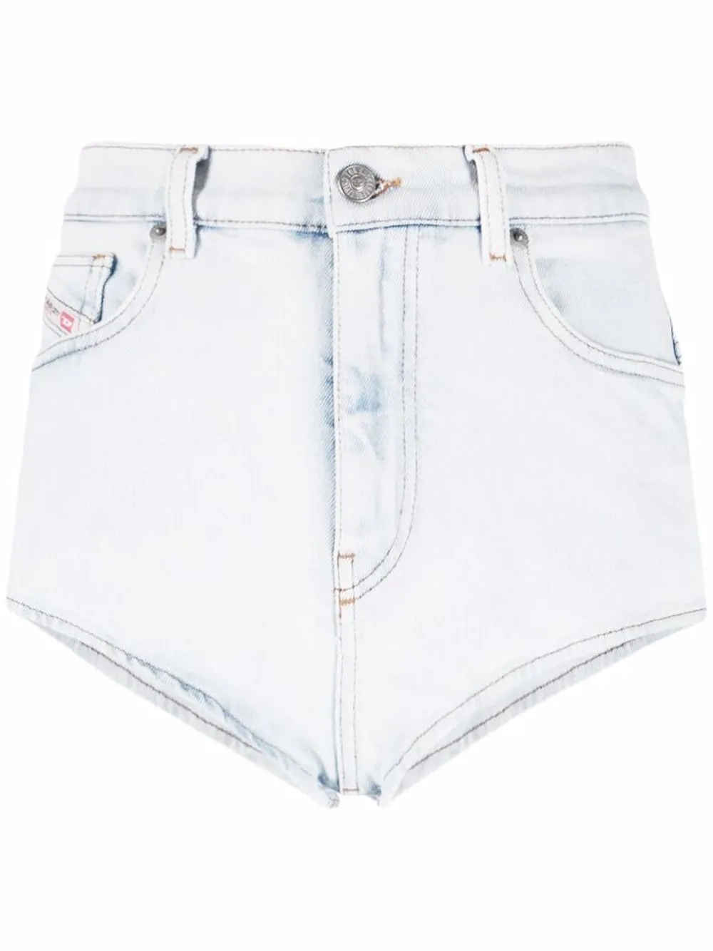 

Diesel shorts de mezclilla con tiro alto - Azul