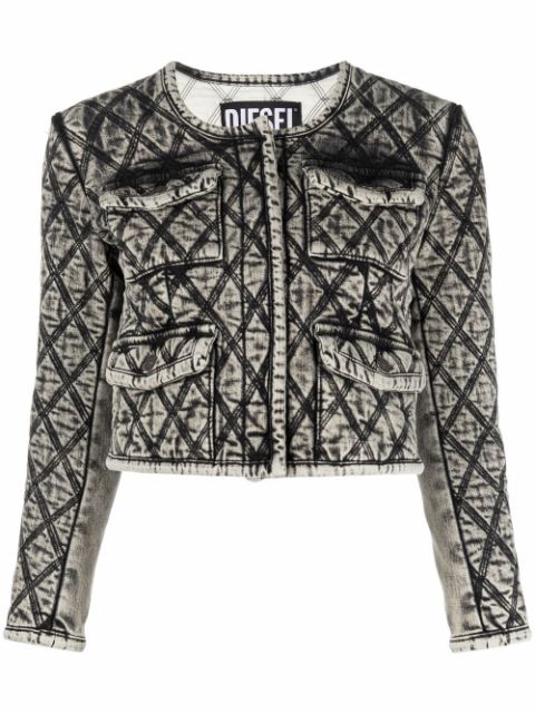 Diesel contrast-stitching cropped jacket Women