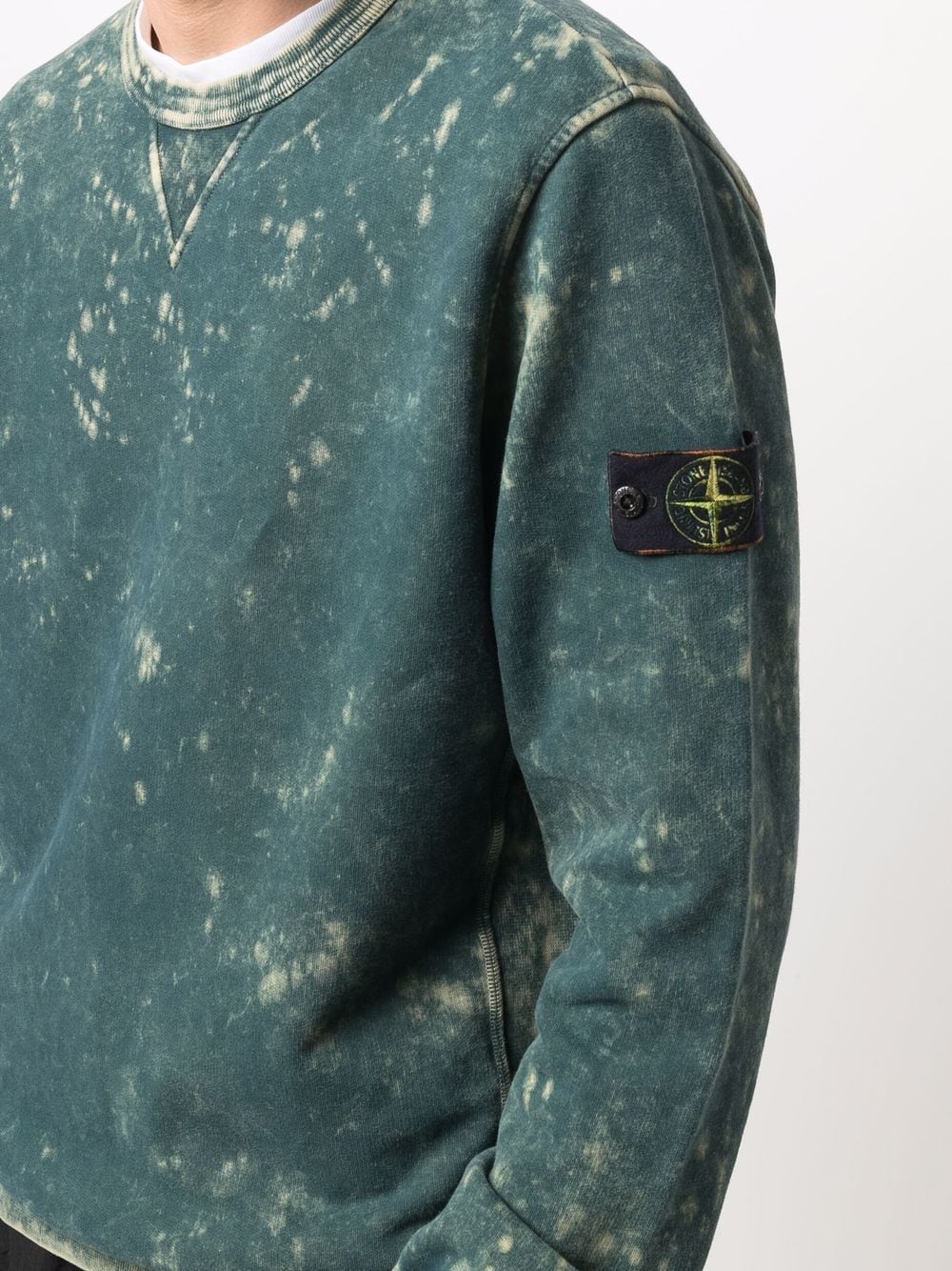 фото Stone island выбеленная толстовка с нашивкой compass