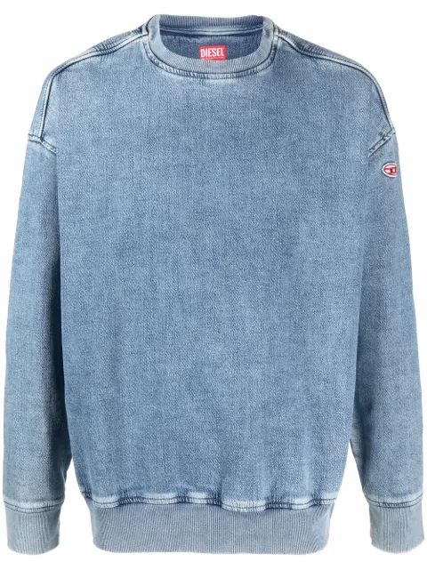 Diesel D-Krib washed-denim sweatshirt
