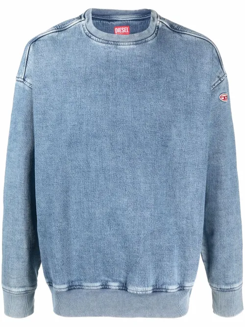 Sweat en jean D-Krib à effet délavé - Diesel - Modalova