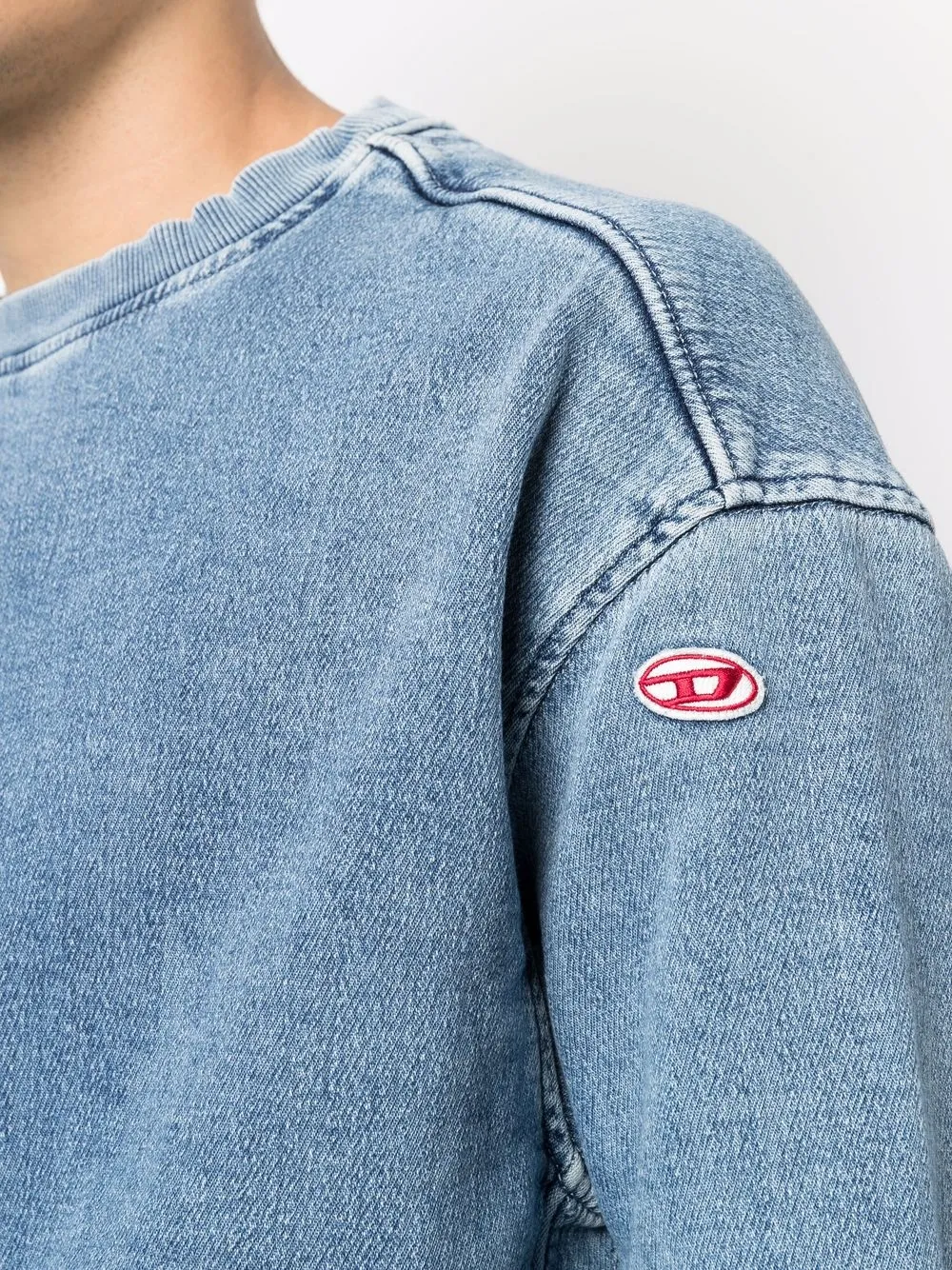 D-Krib washed-denim sweatshirt