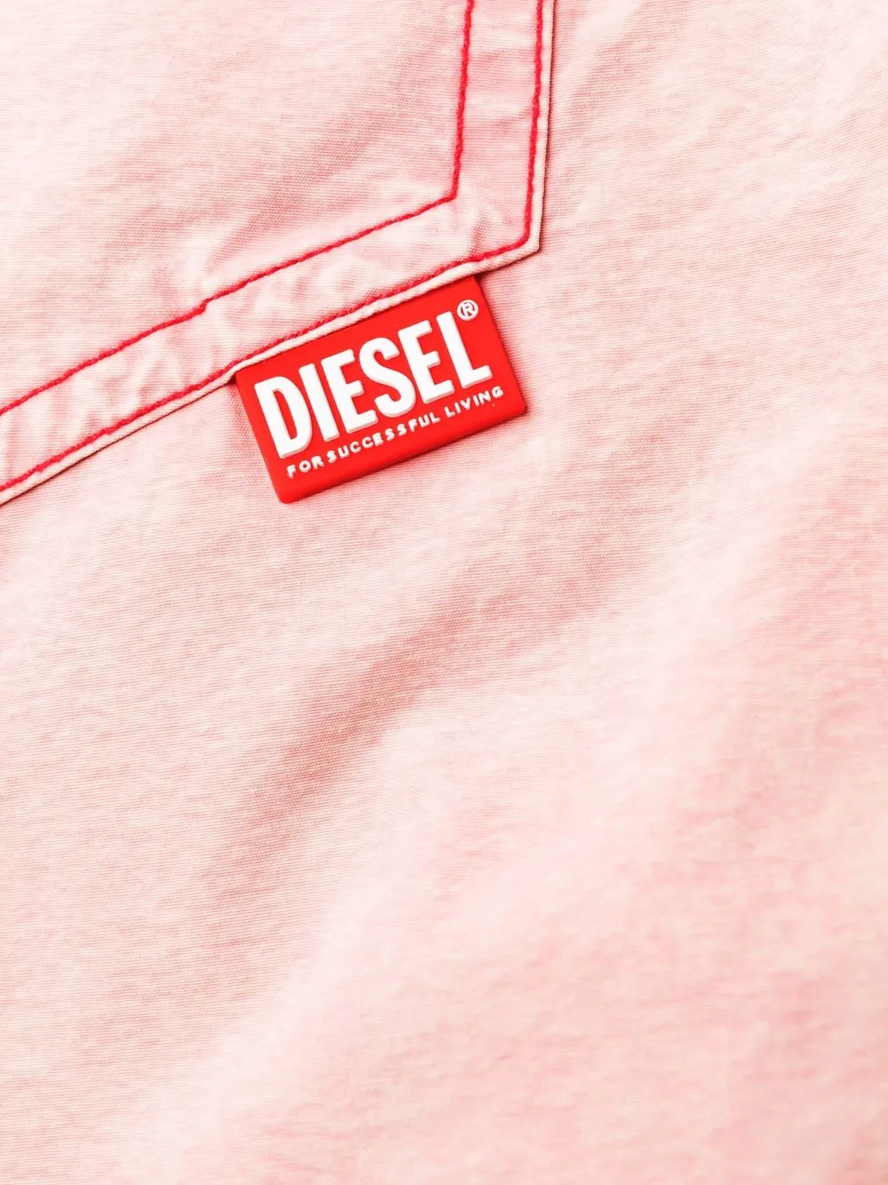 Diesel Zwembroek met logoprint Roze