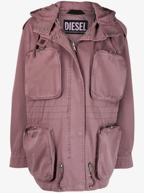Diesel cargo-pocket hooded jacket