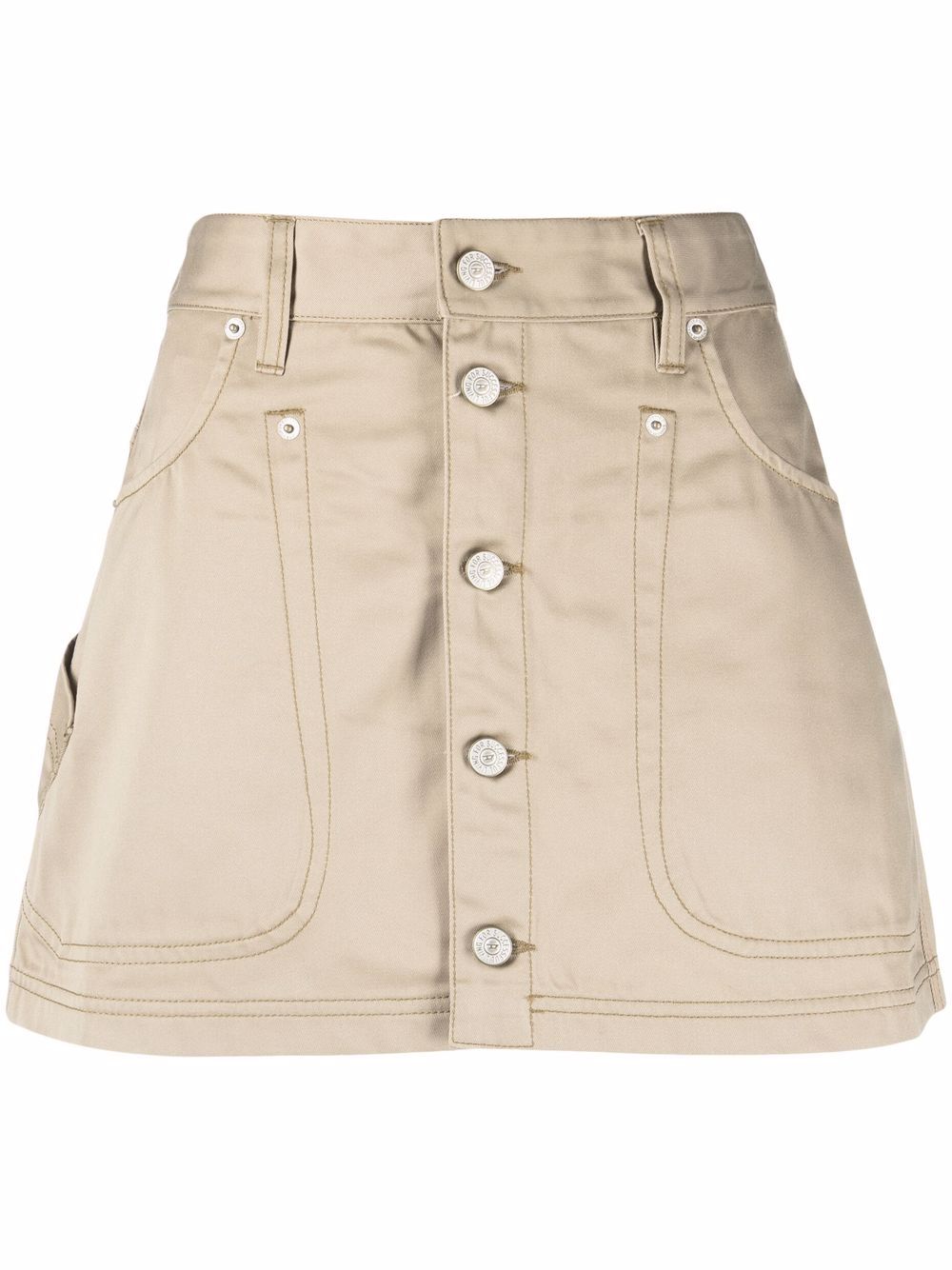 Tan shop denim skirt