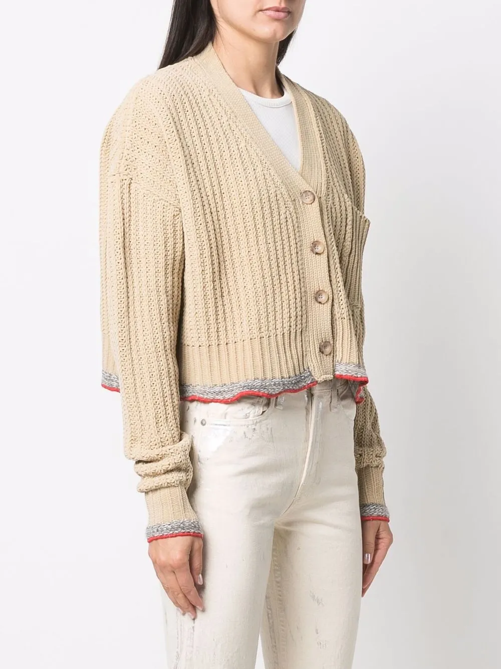 Diesel Cropped Cardigan Mit V Ausschnitt   Nude 