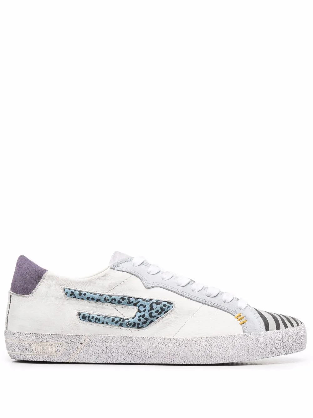 diesel panelled platform sneakers