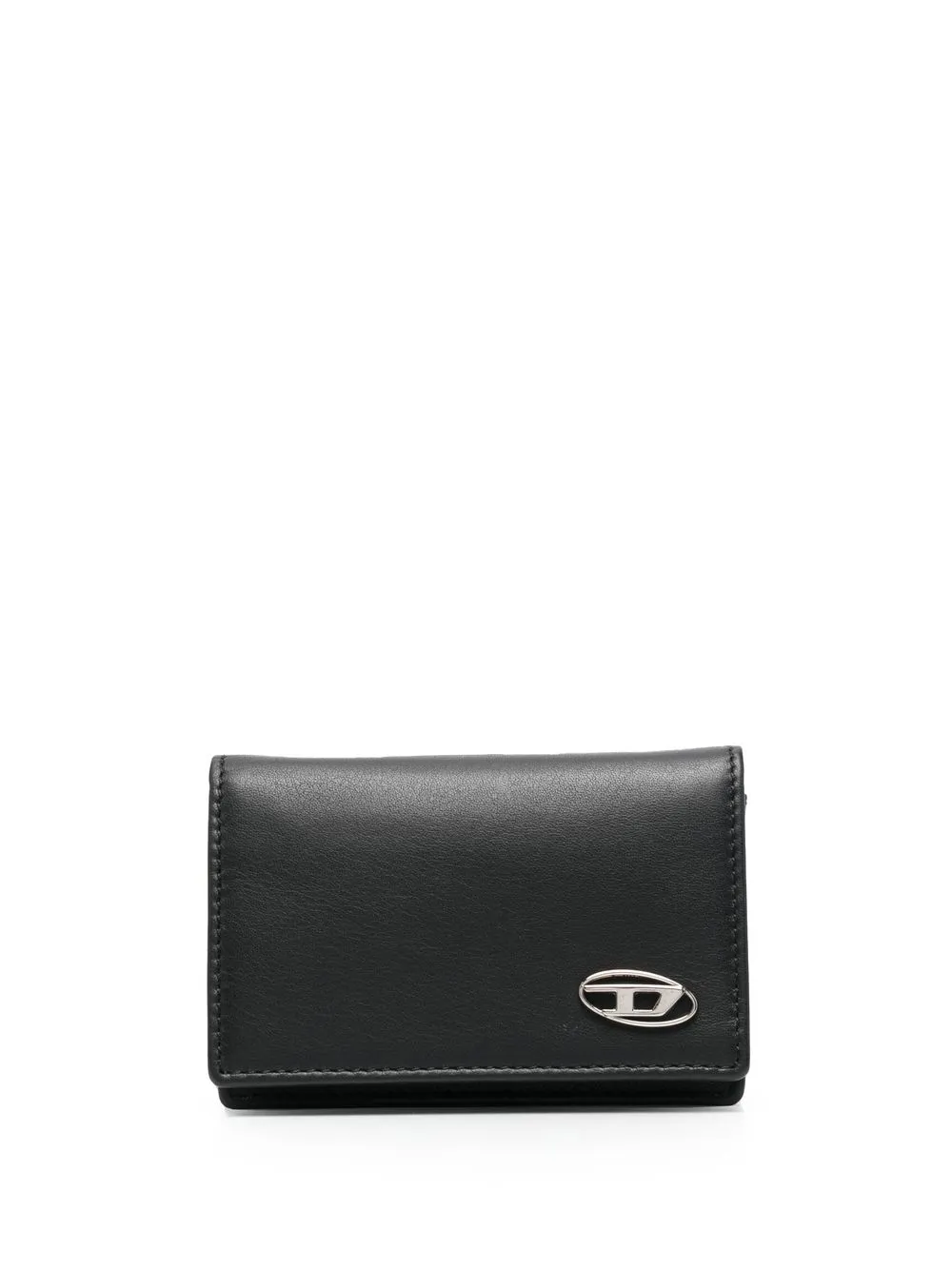 Diesel logo-plaque leather wallet - Nero