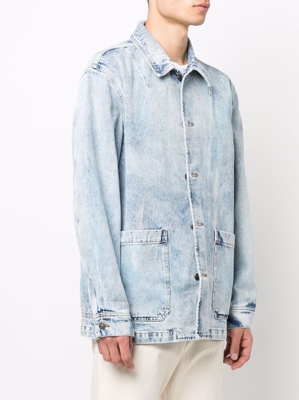 diesel blue acid wash denim jacket