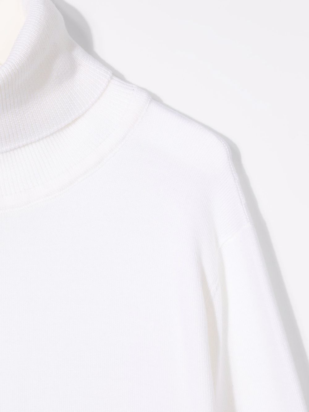 Shop Balmain Rear-logo Rollneck Sweater In White