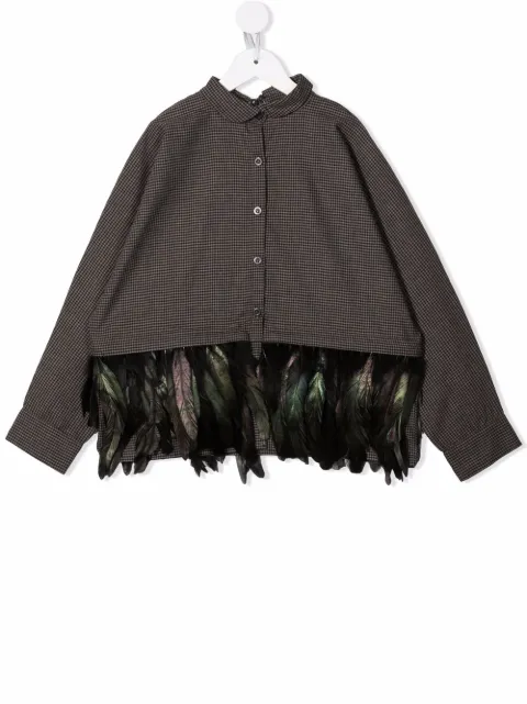 Andorine feather-trimmed cotton shirt