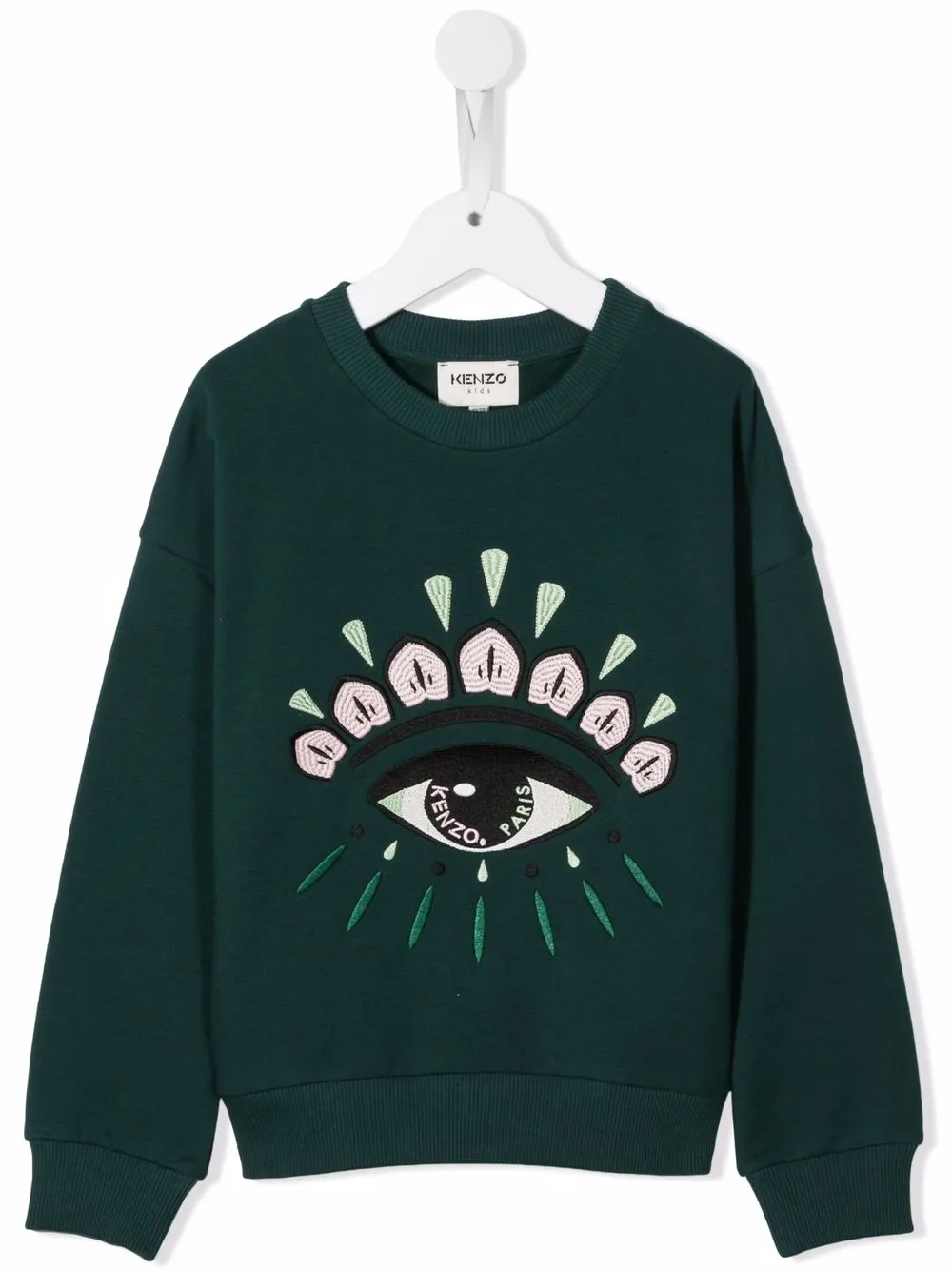 фото Kenzo kids толстовка с вышивкой и круглым вырезом