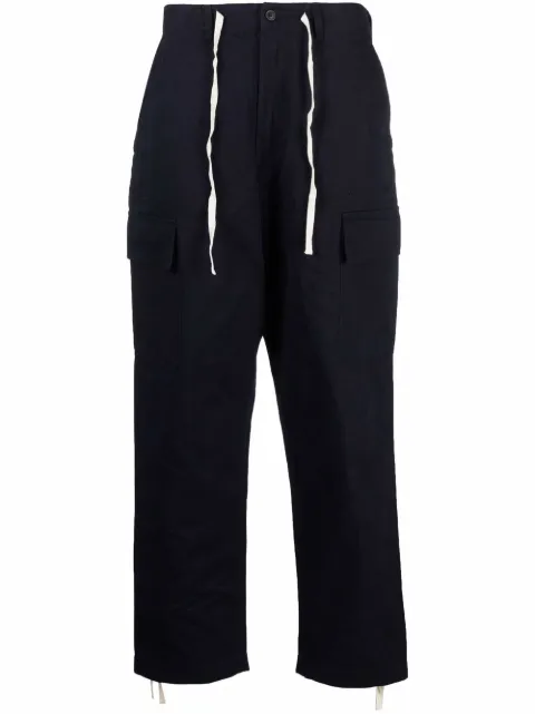 Universal Works pantalones rectos con cordón