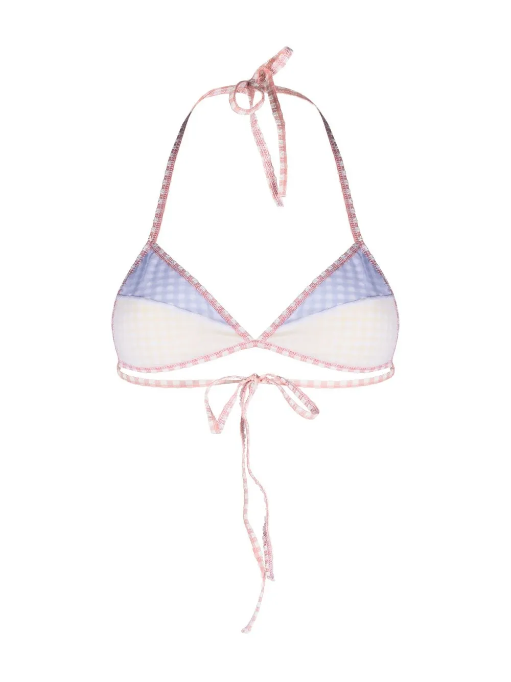  Diesel Top De Bikini A Cuadros - Azul 